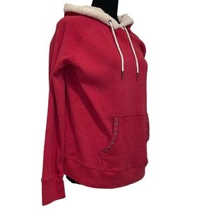 Eddie Bauer Red Hoodie with Sherpa lined hood.  Size M